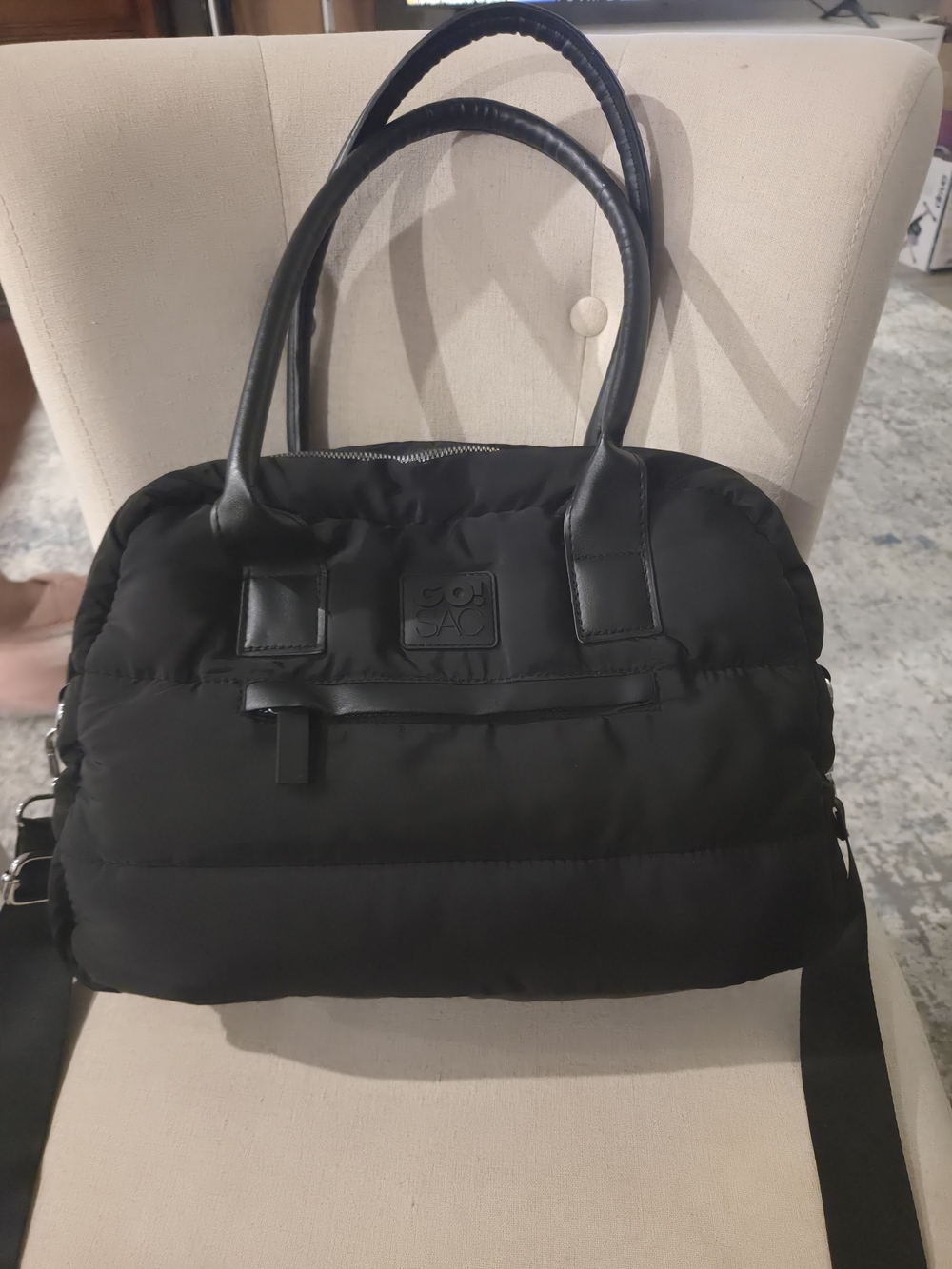 Go!SAC Black Quilted Crossbody Satchel - Versatile Everyday Bag